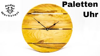 Einfache Paletten Uhr  Palettenholz Upcycling [upl. by Aikcin]