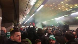 Bohemians Prag 1905 fans a hooligans a policie Metro Hradcanska dnestoday [upl. by Aettam]