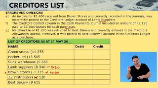 Accountancy Grade 10 Creditors Reconciliation Video 1 Seg 3 [upl. by Doralynn]