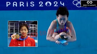 quan hongchan dive  quan hongchan perfect 10 dive Olympic 2024  Back [upl. by Eldreda]