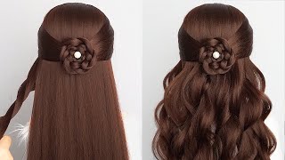 Easy amp Cute Hairstyle Long Hair  Braid Simple Hair Style Girl For Wedding Guest [upl. by Jarrell]