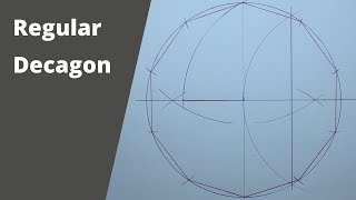 How to draw a decagon inside a circle [upl. by Junie]