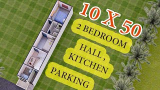 10x50 best row house planning ll 2 Bedroom [upl. by Kora628]