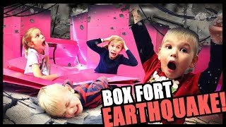 Box Fort Earthquake  Our BOX FORT is WRECKED [upl. by Nnaycart]