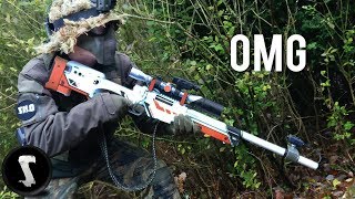 Guy Brings Airsoft AWP Asiimov and QUICKSCOPES PLAYERS [upl. by Suzanne]