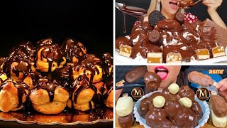 THE BEST PROFITEROLES MUKBANG COMPILATION Mukbangers eating profiterolesSweet frog [upl. by Yulma]