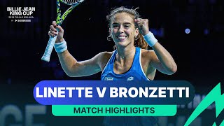 Magda Linette v Lucia Bronzetti  Poland v Italy  2024 Billie Jean King Cup Finals Highlights [upl. by Glennis457]