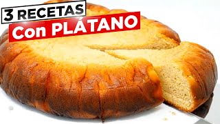 3 POSTRES de PLÁTANO 🍋😍🥧 recetas fáciles deliciosas y sorprendentes 😍🥛 sencillas y rápidas [upl. by Notselrahc]