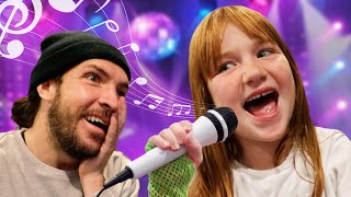 ADLEYs SOLO CONCERT Dad LOVES the songs Adley sings for her basement karaoke MUSiCAL performance [upl. by Yerffoeg]