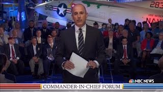 Matt Lauer Faces Backlash for Interrupting Clinton and Failing to Challenge Trum [upl. by Alyakcm]