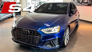 2021 Audi S4 in Navarra Blue Walkaround Review [upl. by Nimar]