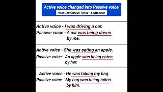 passive voice past continuous tense examples [upl. by Neo870]