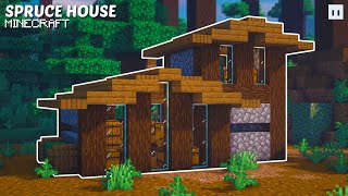 Minecraft  How to Build a Spruce  Taiga House  Small amp Simple [upl. by Ikcim]