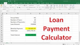 How To Calculate Loan Payments Using The PMT Function In Excel [upl. by Pirzada]