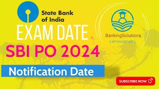 SBI PO Notification 2024Exam Date All About SBI Clerk  sbi video [upl. by Ecal639]