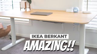 IKEA STANDING DESK BERKANT  FULL REVIEW 2024 [upl. by Jilleen]