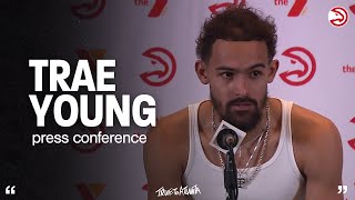 Hawks vs 76ers Postgame Press Conference Trae Young [upl. by Nnylsoj]