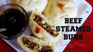 Steamed Beef Buns  Siopao Recipe  Eating Pinoy  Hungry for Goodies [upl. by Alvira]