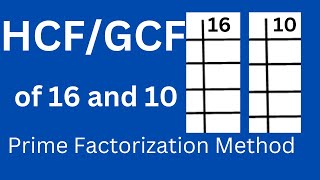 HCF of 10 and 16 l GCF of 10 and 16 [upl. by Reynard785]