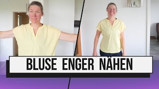 Bluse enger nähen Hemd enger machen Shirt enger nähen Seitennähte nach innen versetzen [upl. by Ellemaj435]