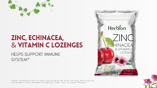 Herbion Zinc Echinacea amp Vitamin C Lozenges  Immune Support [upl. by Eelrebmyk929]