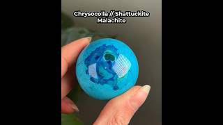 Chrysocolla and Malachite Sphere  short shortvideo gemstone quartz shorts stone [upl. by Aitetel557]