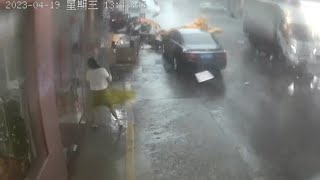 Storm over 150 kmh wind hit China Powerful rainstorm in Guangdong causes damage [upl. by Akibma]