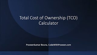 Total Cost of Ownership TCO Calculator  Azure [upl. by Ruthi]