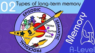 Types of long term memory AQA ALevel [upl. by Eirod]