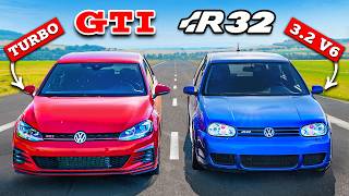 Golf GTI vs R32 DRAG RACE [upl. by Innep]