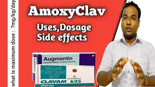 Clavam 625Amoxicillin potassium clavulanate AugmentinAmoxyclav Mega CVUsesDosageSide effects [upl. by Sedberry]