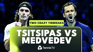 Stefanos Tsitsipas vs Daniil Medvedev Two CRAZY Tiebreaks 🍿  Nitto ATP Finals 2022 Highlights [upl. by Nayra]