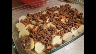 Musaka me Patate dhe Mish Moussaka with ground beef Fast Recipe [upl. by Hsoj]