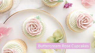 How to Make Beautiful Buttercream Rose Cupcakes [upl. by Keifer949]