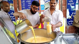 Flavored Mango MilkShake l Refreshing Summer Drink l Chilled Ice Mango Juice Karachi Street Food [upl. by Ahsinna]