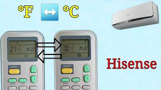 Hisense AC Air Conditioner Remote Settings  °F Fahrenheit ↔️ °C Celsius [upl. by Vonny]