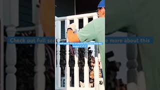 Typical paint methods for spindle railings porchdesign porchmakeover diy paintsprayer woodwork [upl. by Ayo746]