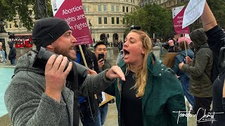 Clashing against abortion rights activists in London [upl. by Luigi225]