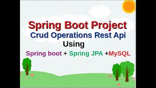 Spring Boot Crud OperationRest Api Project using Spring Boot Spring JPA  MySQL DB Step by Step [upl. by Amarillas]