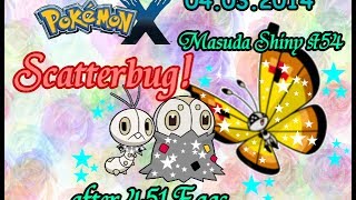 Live Shiny Scatterbug via Masuda Method after 451 Eggs  Evolution  Pokemon X [upl. by Nyladgam555]