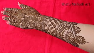 New stylish full hand bridal arabic mehandi design [upl. by Accever410]