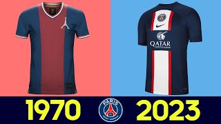 The Evolution of Paris SaintGermain Kits 202223  All PSG Jerseys in History 2223 2022 [upl. by Burnaby201]