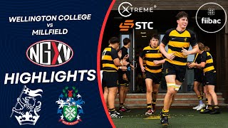 HIGHLIGHTS WELLINGTON COLLEGE V MILLFIELD  SCHOOLS RUGBY [upl. by Moss]