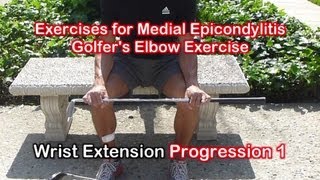 Physical Therapy Exercises for Medial Epicondylitis Golfers Elbow [upl. by Ernesta]