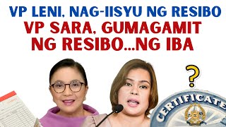 EXVP LENI NAGIISYU NG RESIBO  VP SARA GUMAGAMIT NG RESIBO NG IBA [upl. by Serilda]