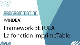 WINDEV  Framework Betula  fonction ImprimeTable [upl. by Herrera]