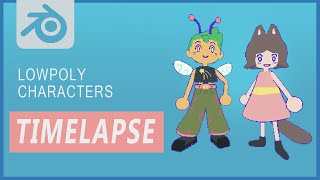 Cute Low Poly Characters  Timelapse  Commentary [upl. by Lucey]