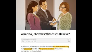 JWs What we believe A SUMMARY [upl. by Ameerahs]