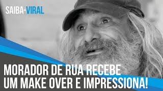 Morador de rua se emociona após receber mudança de visual [upl. by Kamp]