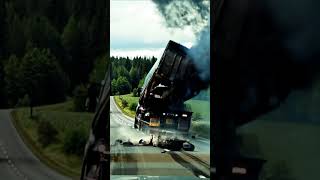 MEGA EXPLOSION Flips 40Ton Truck on the side Like a TOY Shorts shortsfeed [upl. by Arraeis]